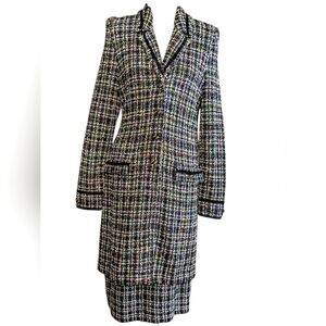 St. John Couture Vintage Multicolor Tweed Coat/Jacket Skirt Suit